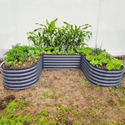 YoYoBloom 17" Tall U-Shape Standard Size Metal Raised Garden Bed| Upgrade 2.0 Knee-High Design - Slate grey image 4