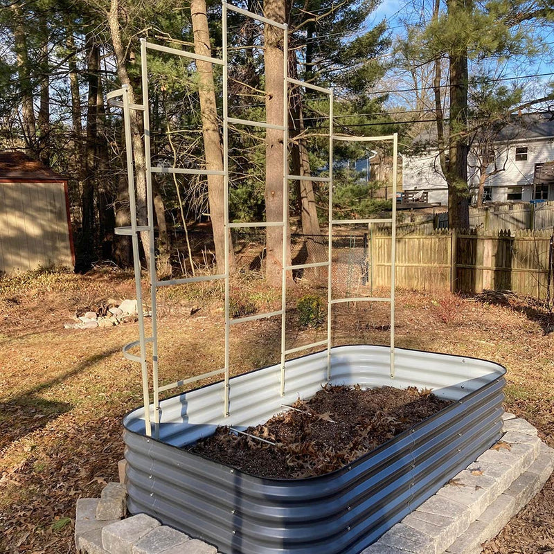 YoYoBloom Zn-Al-Mg Steel Wall Trellis for Raised Garden Beds