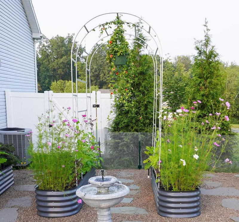 YoYoBloom Zn-Al-Mg Steel Arched Trellis for Raised Garden Beds
