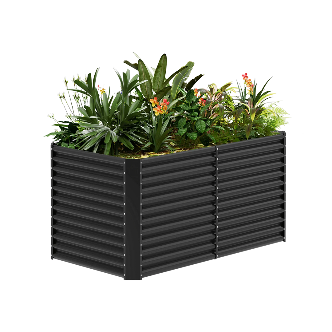 36-inch tall rectangular galvanized metal raised garden bed, 6 by 3 feet — view 3