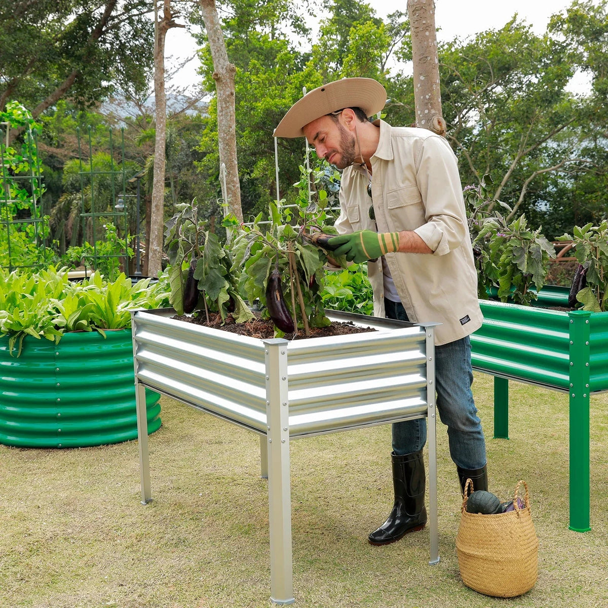 4-Pack 4x2x2.7ft Galvanized Raised Garden Bed with Legs — view 6
