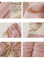 Blush Rose Embroidered Chiffon Princess Dress