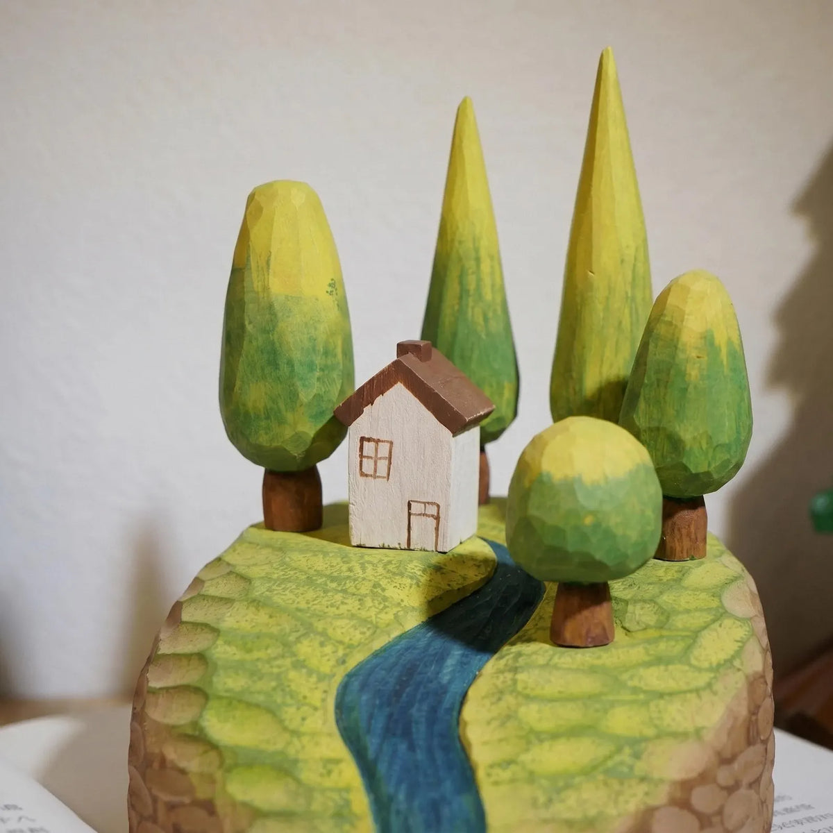 Build-Your-Own Woodland Cottage – Magnetic Hand-Carved Wooden Desk Garden