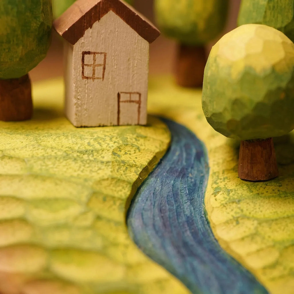 Build-Your-Own Woodland Cottage – Magnetic Hand-Carved Wooden Desk Garden