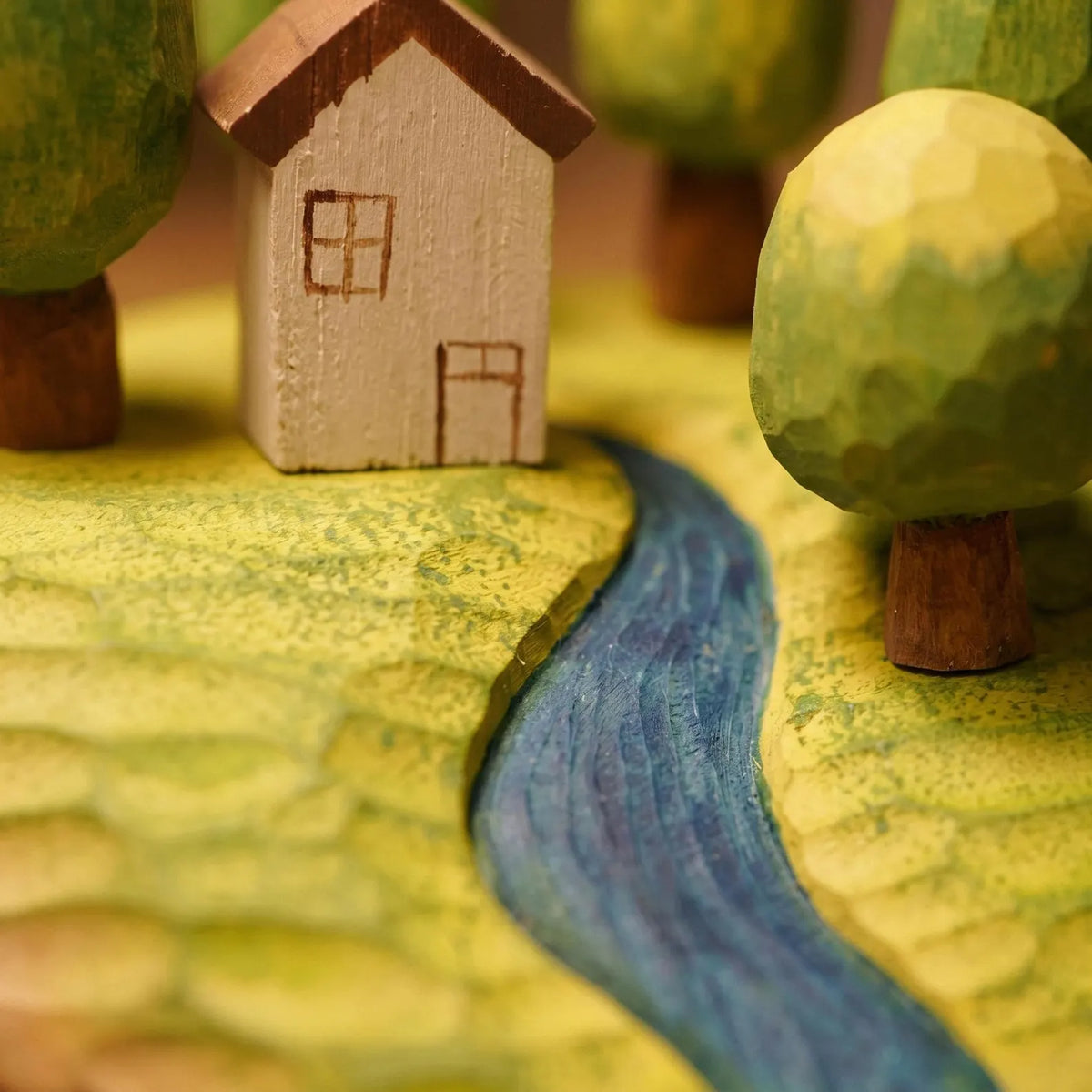 Build-Your-Own Woodland Cottage – Magnetic Hand-Carved Wooden Desk Garden