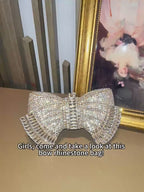 Rhinestone 3D Bow Sparkling Evening Clutch Bag