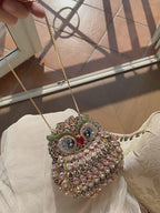 Rhinestone Owl Evening Clutch Bag