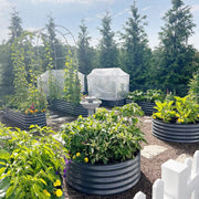 YoYoBloom Raised Garden Bed Cover System（Pricing Excludes Raised Garden Bed） - For 4ft.W 8ft.L Garden Bed, Arched frame + net