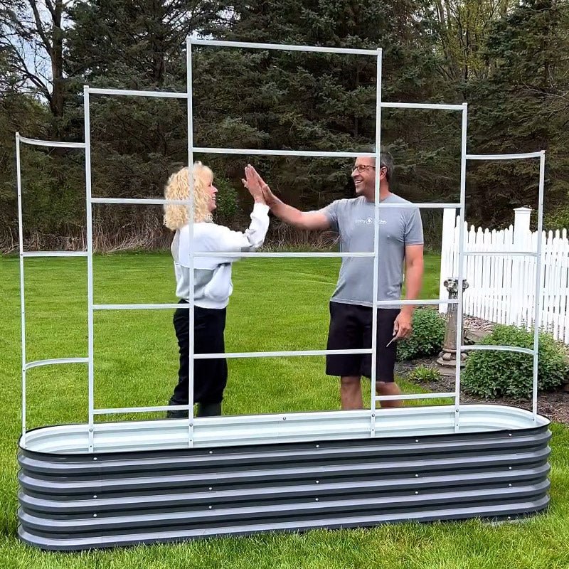 YoYoBloom Zn-Al-Mg Steel Wall Trellis for Raised Garden Beds